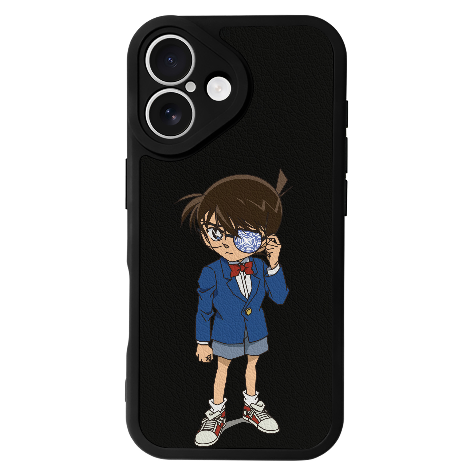 （画像用） 名探偵コナン 江戸川 コナン Detective Conan Conan Edogawa 【iPhone 16シリーズ対応】シリコンスマホケース（レザー調） 材質：シリコン